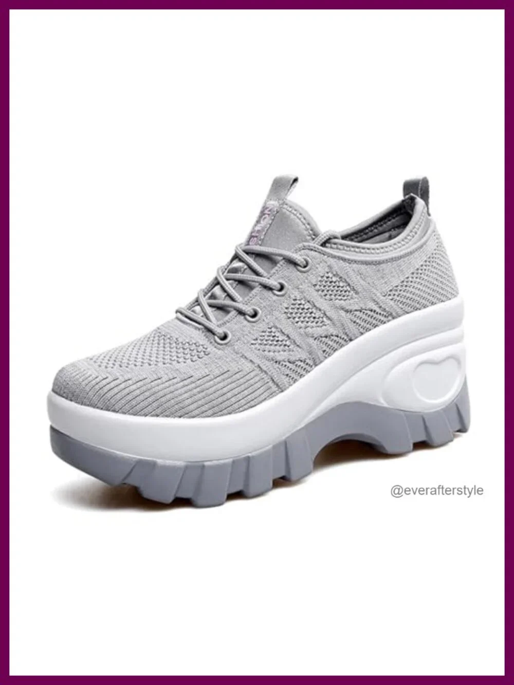Chunky Platform Orthopedic Walking Shoes Knitted Breathable Lace Up Non-Slip